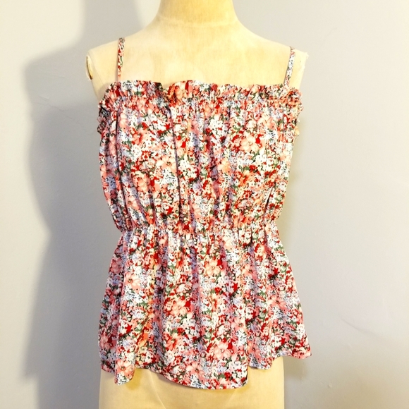 SEXY SHEIN FLORAL ROMANTIC TANK CROP TOP CAMI PLUS SIZE 4XL SPAGHETTI STRAPS Y2K - Picture 1 of 8